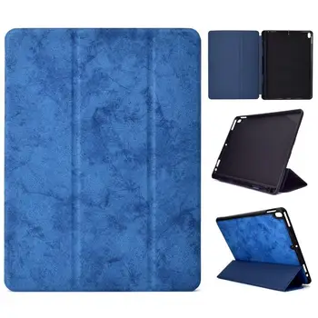

Business Cloth Pattern PU Leather Case For Apple iPad Pro 11 inch 2018 Case Pencil Holder Tri-Fold Smart Flip Cover+Stylus Pen.