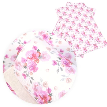 

David accessories 20*34cm Flower Fruit Litchi Synthetic Leather Fabric DIY Bow Sewing Materials Faux Leather Sheets,1Yc10485