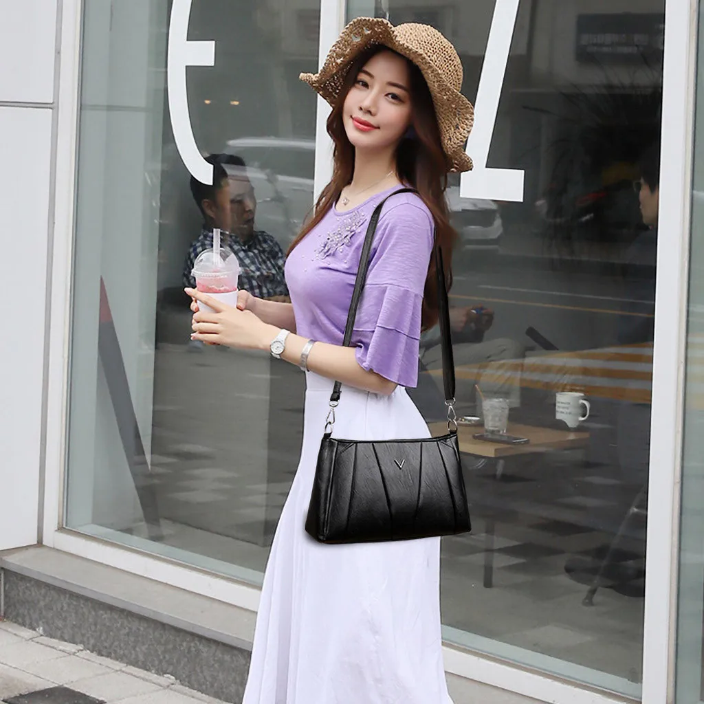 Кожаная сумка мессенджер через плечо Женская Повседневная кожаная мягкая Модная