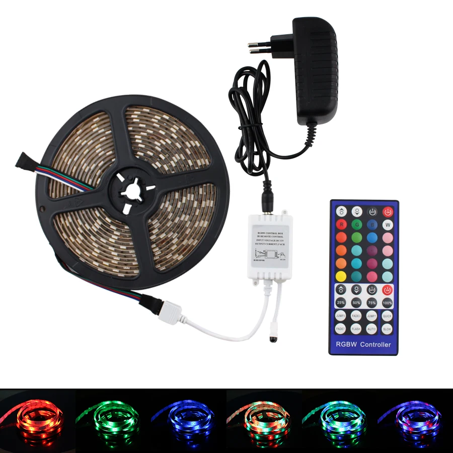 

5M/10M 5050 RGB LED Strip 12V SMD Flexible LED Strip Waterproof RGBW RGBWW Ledstrips Tape Light 40key Remote Controller 12V EU