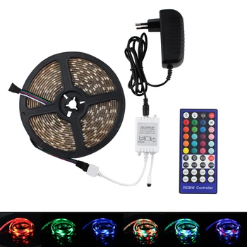 

5M/10M RGB LED Strip 5050 12V SMD Flexible LEDStrip Waterproof RGBW RGBWW Ledstrips Tape Light 40key Remote Controller 12V EU