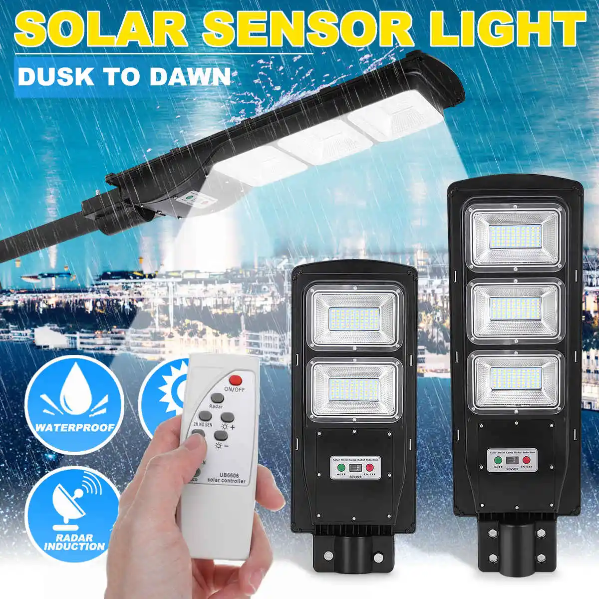 Настенные садовые светильники 90 Вт Светодиодный уличный фонарь на солнечной