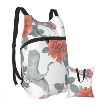 

Foldable Backpack Waterproof Travel Men bag Watercolor Peones And Flying Garza