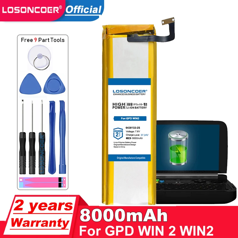 8000mah 6438132 2s Battery For Gpd Win 2 Win2 Gamepad Tablet Pc Handheld Gaming Laptop Windows 10 System 8gb Ram Mini Pc Laptop Tablet Batteries Backup Power Aliexpress