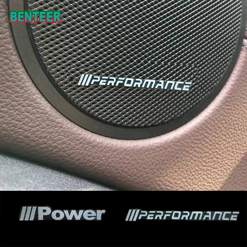 4pcs Aluminum M Power performance Car audio sticker For All Bmw M E30
