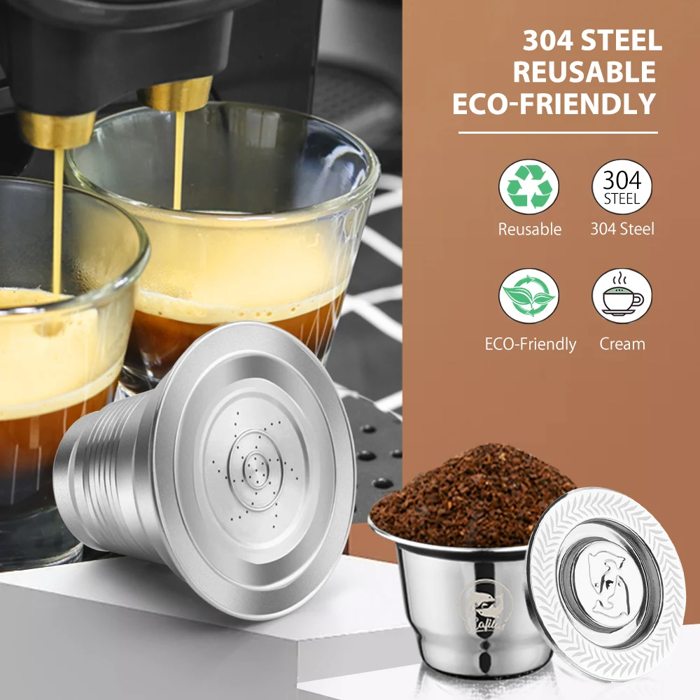 Многоразовая многоразовая ложка ICafilas для кофейных капсул Nespresso с зажимами Темпер