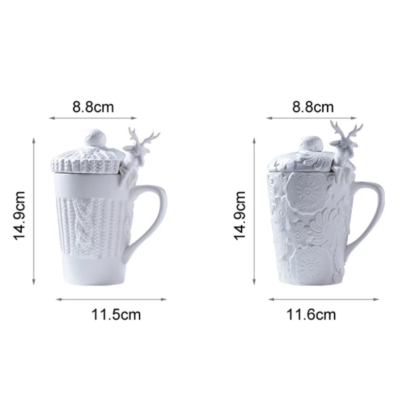 Рождественские кружки 3D Лось Amimal пары стаканчики для воды с крышкой милый олень кофейные молочные Чашки Керамическая Кружка креативная чашка для завтрака посуда для напитков