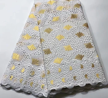 

High Quality Swiss Voile Laces Switzerland Cotton African Dry Cotton Lace Fabric White Hollow Nigerian Voile Lace 5Yards FSH060