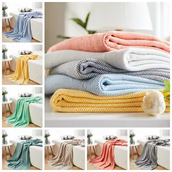 

Hand-woven Wavy Herringbone Tassel Blanket Solid Color Throw Blanket Bedspread Plush Cover For Bed Sofa Christmas Gift Dropship