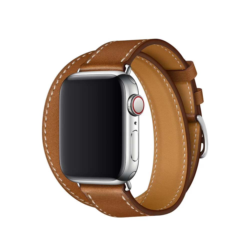 Ремешок из натуральной кожи для Apple watch band 5 4 44 мм 40 мм correa iwatch 3 2 42 мм 38 мм двойной походный браслет aple аксессуары для часов