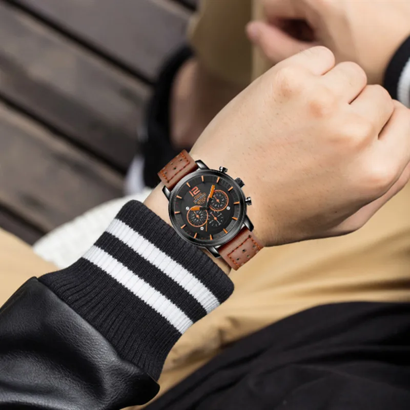 Three Di мужские дизайнерские часы водонепроницаемые с циферблатом дышащим