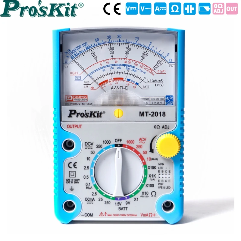 

Proskit Pointer Type Anti-false Detection Protection Professional Analog Multimeter Transistor Tester Meter Analog Tester