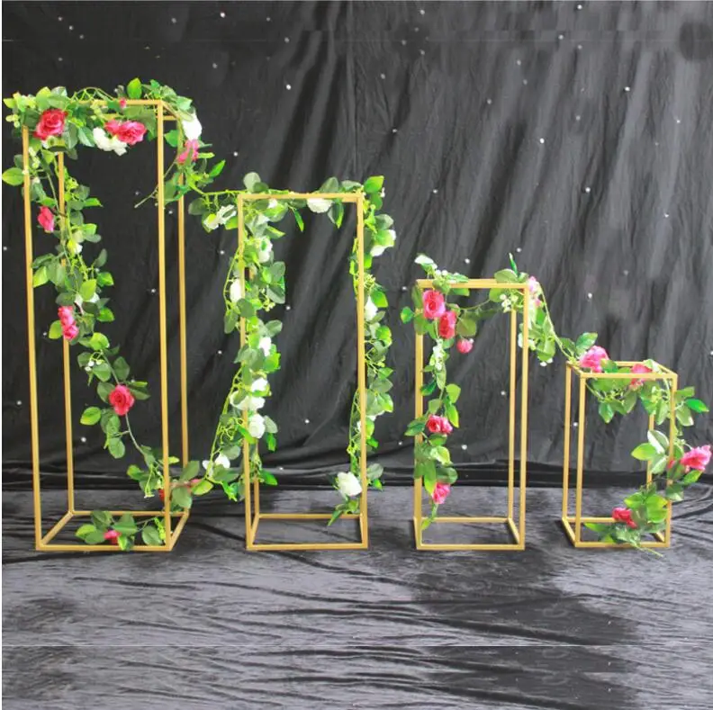 Плинтус для свадьбы квадратный золотистый белый 2 комплекта 8 шт. | Дом и сад