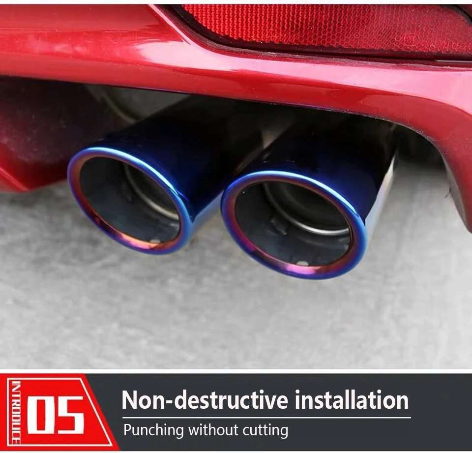 7 car exhaust muffler tip pipe car styling chroming cut out car cutout For toyota camry sport 2018 2019