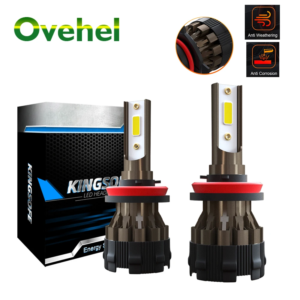 Автомобильные светодиодные лампы OVEHEL H7 LED H4 12 в 72 Вт 8000LM H1 H11 Светодиодный H3 H13 H27 880