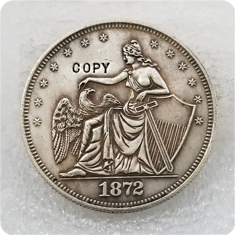 США 1872 сидение Liberty Shield &amp Eagle половина доллара шаблон Монета КОПИЯ | Дом и сад