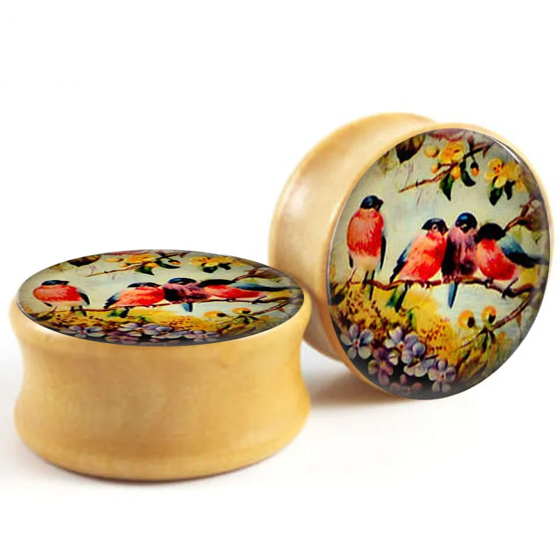 

Wholesales Wooden Ear Gauges Plugs Flared Saddle Wood Ear Tunnels Body Jewelry Earring Lobe Stretcher Piercing Mix 6-16mm