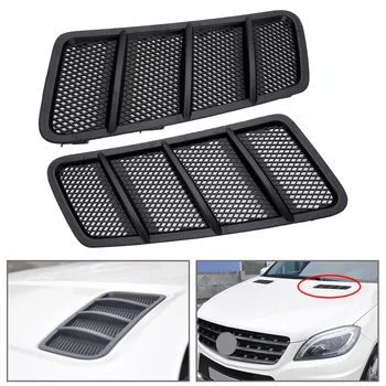 

DWCX 2pcs Black Left & Right Hood Air Grille Vent Fit For Benz W166 GL GL350 GL450 ML ML350 ML550 ML63 AMG 2012 2013 2014 2015
