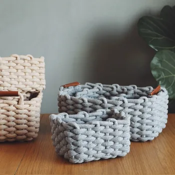 

New Scandinavian woven baskets with thick cotton cord woven baskets storage baskets dirty clothes baskets home