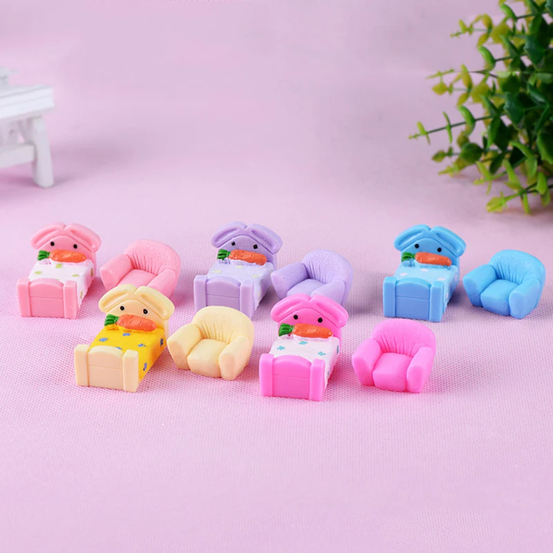 10 шт. Kawaii морковь маленькая кровать диван Фея Сад миниатюрные DIY орнамент смола