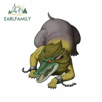 

EARLFAMILY 13cm x 9.8cm for Ammut Crocodile Egyptian Mythology Windshield Trunk RV Car Stickers Personality Bumper Trunk Decal