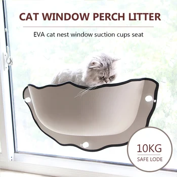 

Removable Cat Window Bed Sunbathing Cat Window Mounted Cat Hammock Bed Cat Lounger Perch Cushion Hanging Shelf Seat hold up 44lb