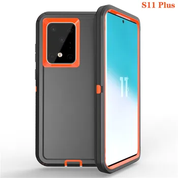 

Samsung s7 s8 s9 s10 note10 s20Plus s20Ultra note9 Robot Back Clip Shockproof Hybrid Armor Matte Color Soft TPU Phone Back Cover