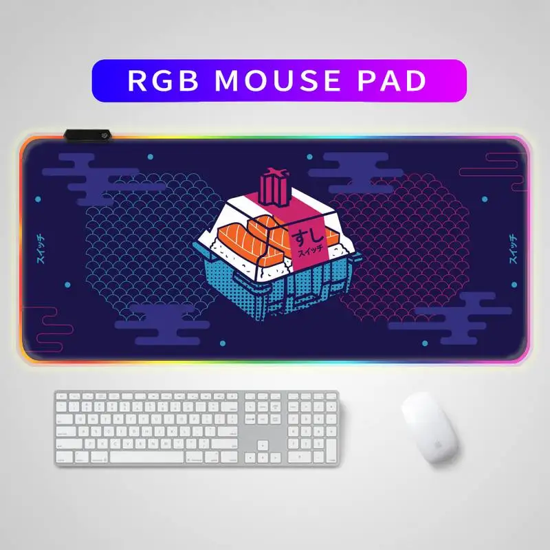

Резиновый коврик для мыши RGB Xxl Kulermats, коврик для мыши с входом, универсальные суши Suitchi, Настольный коврик, коврик для мыши Xl, аксессуары для П...