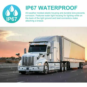 

Red + Amber Side Marker Tail Lights 10 pcs 2.5\\\" LED Truck RV Trailer 12-24 (V)