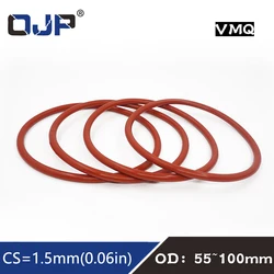 Enhanced Red Silicone O - Ring Seal Set - Durable and Flexible Rubber Washers, Variety of Sizes Available - 60x57x1.5mm
