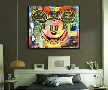 

hand painted Graffiti art cartoon Amazing Wall art pictures painted for living room Home Decor