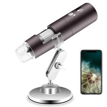 

2MP Wireless Digital Microscope 1000X 8 LED Wifi Magnification Endoscope Mini Pocket Camera with Carrying Case & Metal Stand
