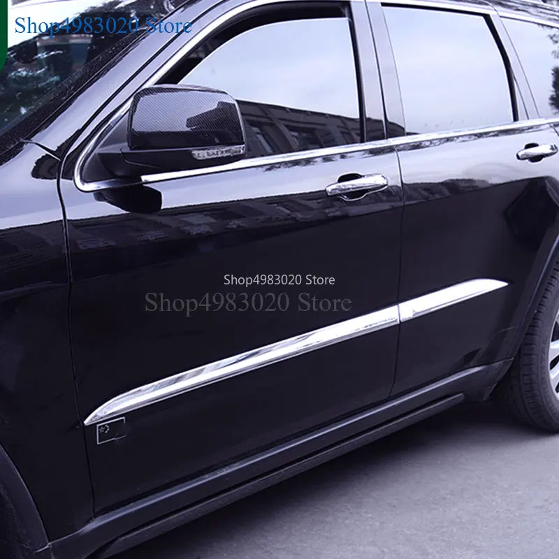 Для Jeep Grand Cherokee- хромированная Боковая дверь корпус литья линия крышка, защита отделки украшения внешние аксессуары