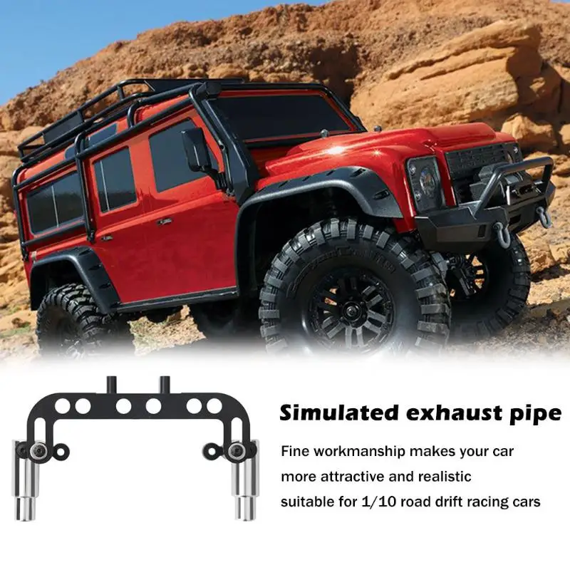 

Simulation Exhaust Pipe Plate Number Bracket Kit for 1/10 RC Racing Car SCX10 Excellent Craftsmanship Well Durability