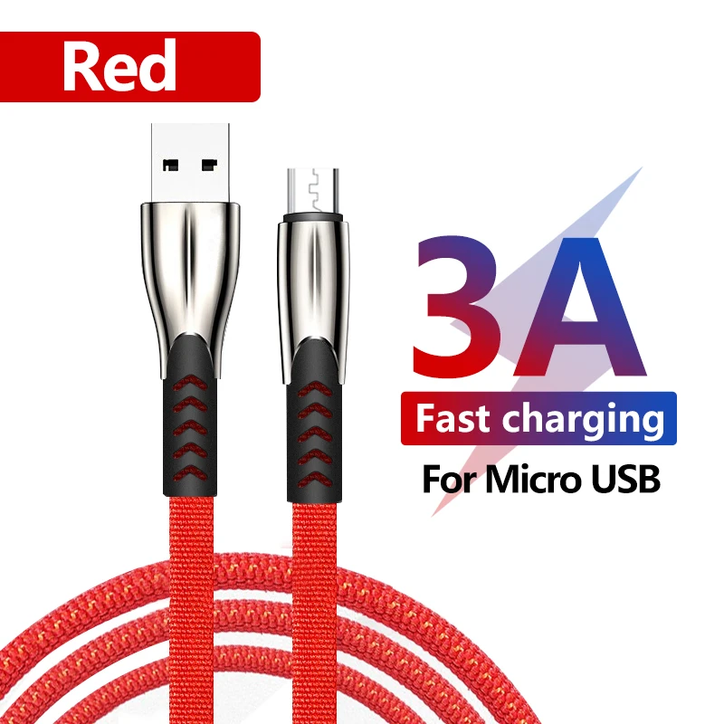 Кабель Micro USB 3A кабель для быстрой передачи данных нейлоновый кабель для зарядки для samsung huawei Xiaomi Andriod Microusb Кабели для мобильных телефонов