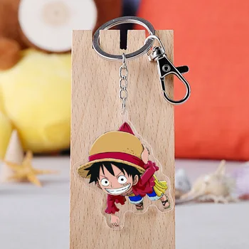

2020 Classic Japanese Anime One Piece Keychain Double Sided Key Chain Acrylic Pendant Anime Accessories Cartoon Charms Key Ring