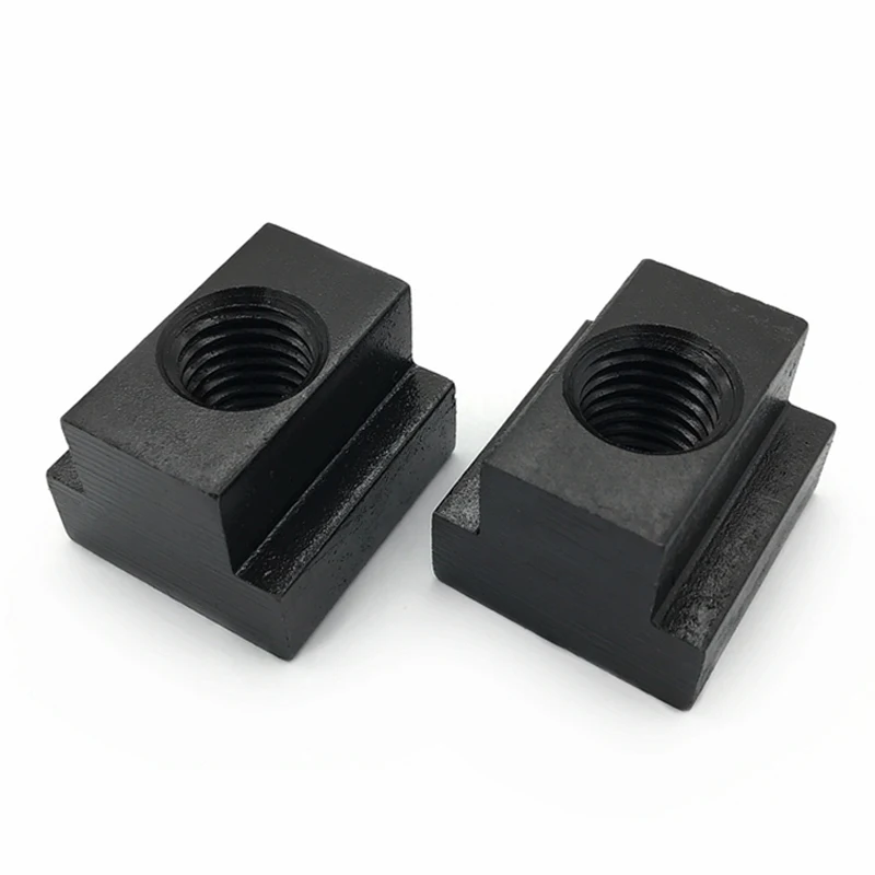 2/ 4/ 8pcs M6 M8 M10 M12 M14 M16 M18 M20 M22 Black Oxide Finished Grade 8.8 Carbon Steel Nut Tapped Through Slot T-nuts DIN508