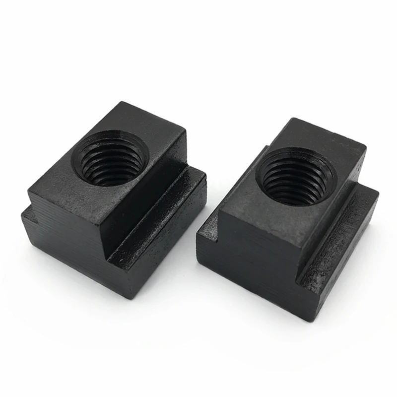 Carbon Steel Nuts 2/4/8pcs M6-M22 Black Oxide Finished Grade 8.8 Tapped Through Slot T-nuts DIN508