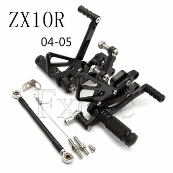

CNC Rearset Aluminum Adjustable Motorcycle Rearsets Rear Set Foot Pegs Pedal Footrest For KAWASAKI ZX10R ZX-10R ZX 10R 2004-2005