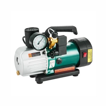 

220V,1/4'' Portable Single-Stage Rotary-vane Vacuum Pump with Vacuum Meter 1.8CFM,Air Conditioning Refrigerator Maintenance