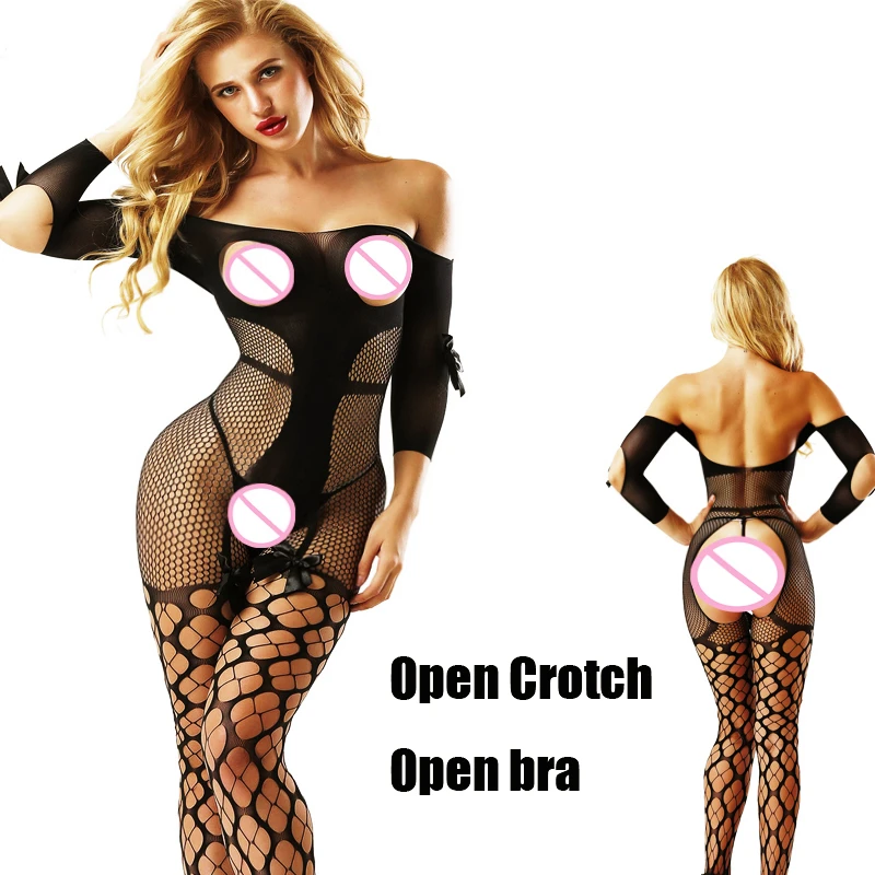 Sexy Lingerie Porno Erotic Langerie Sexy Costumes Lenceria Mujer Transparent Plus Size Women Lingerie Fishnet Bow Tie Lace Qq196