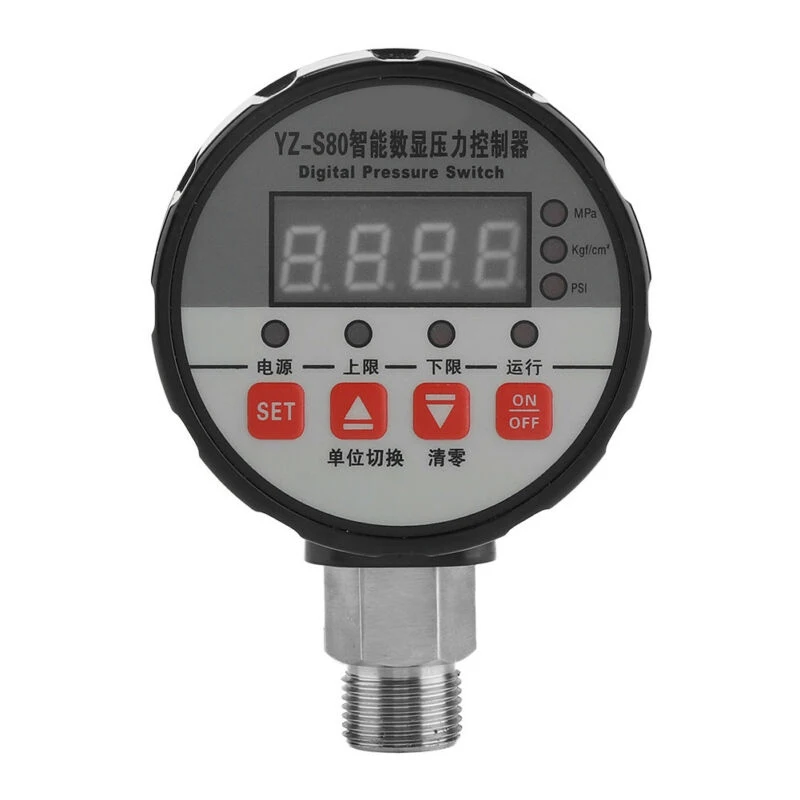 

220V Digital Water Pressure Switch Digital Display Eletronic Pressure Controller For Air Compressor Water Pump 0-200Bar G1/4 0.5