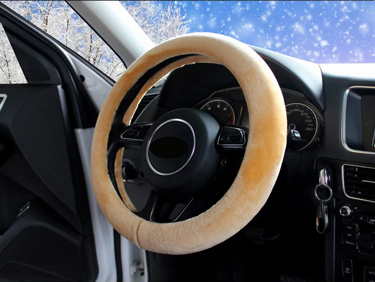 Зимние Чехлы рулевого колеса автомобиля Нескользящие аксессуары для интерьера подходят для audi vw toyota skoda lexus lada nissan Kia Ford hyundai