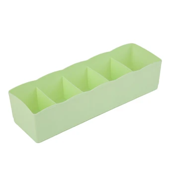 

4 Colors Five Grids Multifunction Underwear Socks Tiny Things Storage Box Plastic Finishing Box Drawer Desk Bed Cabinet