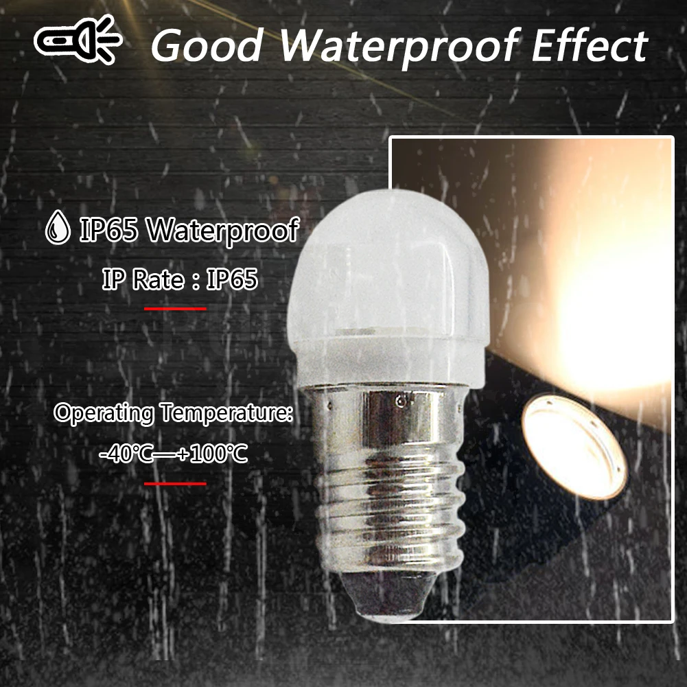 2pc E10 Light DC 3V 6V 12V 5050 LED Screw Indicator Bulb Mini Warning Automobile instrument lamp Width Signal Lamp 4300K White