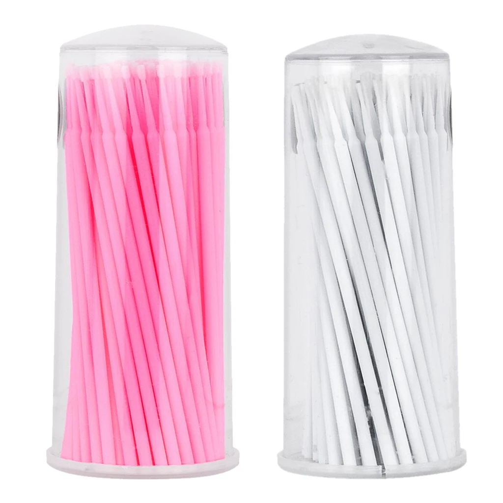 100pcs Micro Applicator Brushes for Eyelash Extensions Lip Brush Lipstick Wands Tool Kits Swabs Tattoo Microblading Applicatos