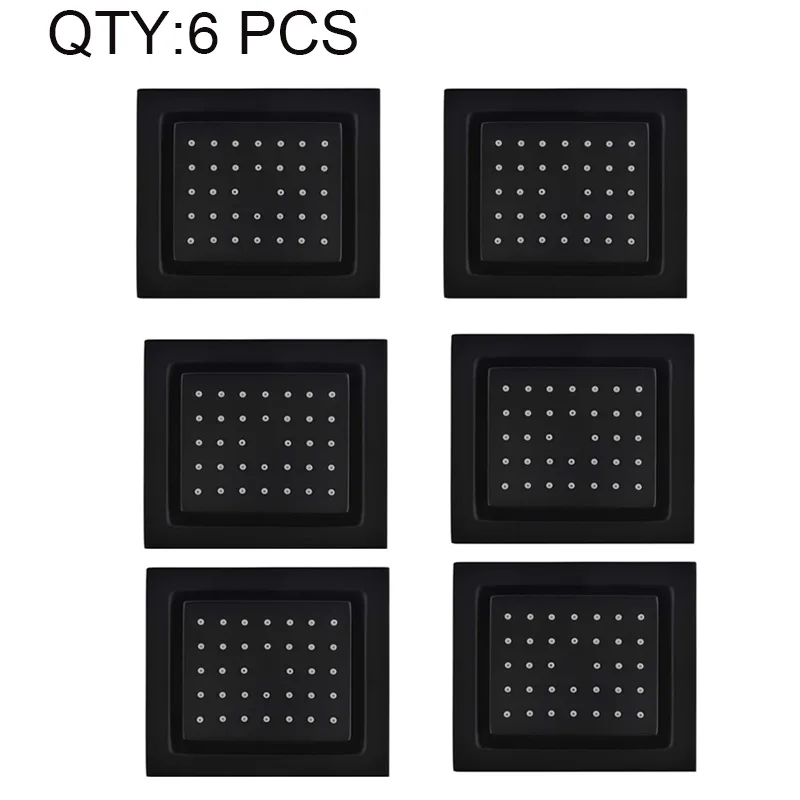 6 PCS4 Водосберегающие лейки для душа, черные струи для душа, 5 дюймов, распылитель, 360 градусов, для дождя, 130 мм, для тела, для ванной, латунь, массажный Душ - Цвет: 6 PCS4