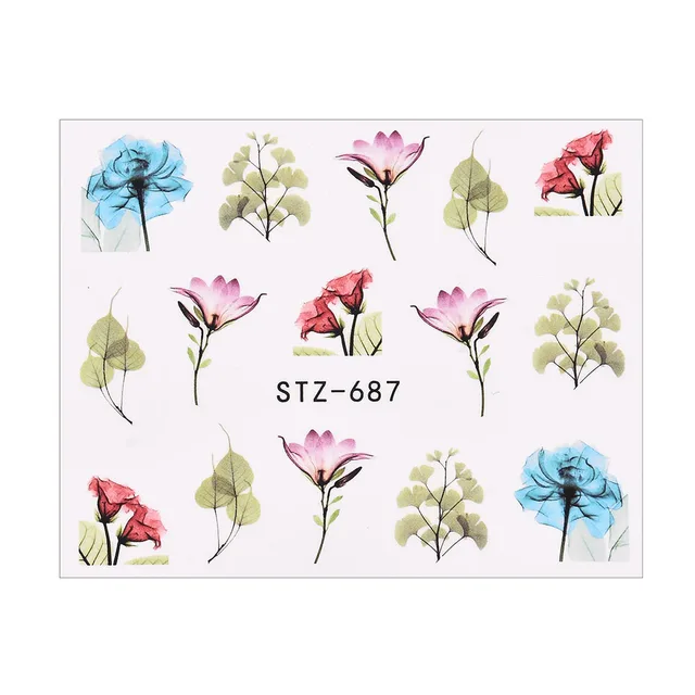 1 PC Pink Purple Butterflies Nails Art Manicure Stickers Decals 3D Spring Summer Theme Flowers Nail Slider Decor Decoration TA532