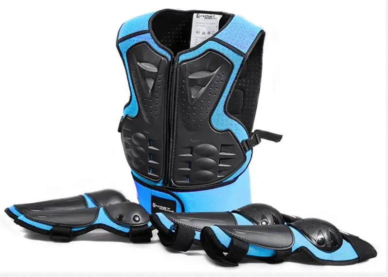 PE Hard Shell 4-15 Years Kids Boys Motorcycle Full Body Armor Vest Motocross children's Back Spine Protector motocross gear set motorcycle protector