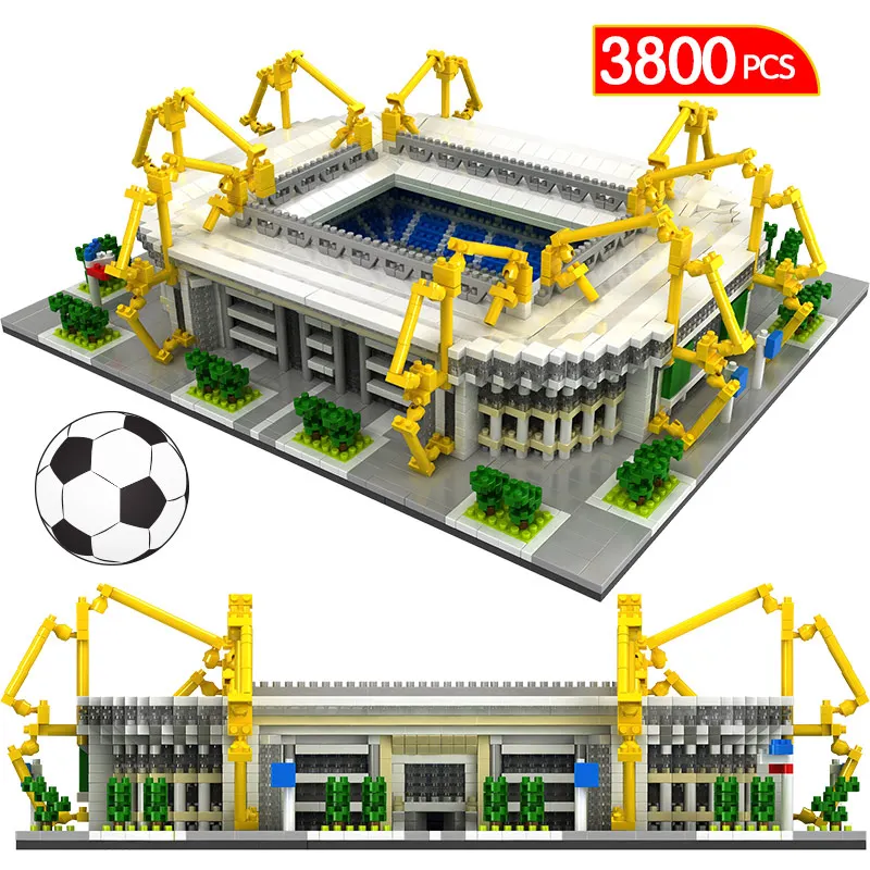 

Diamond Blocks City Famous Architecture Football Field Soccer Camp Nou Signal Lduna Park Mini Building Blocks Toys for Childre